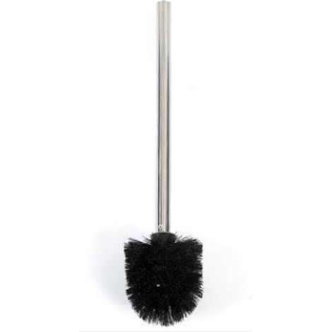 Brosse WC - Acier Inoxydable - Tête Remplaçable 7,5 cm - Longueur 35,5 cm - Noir