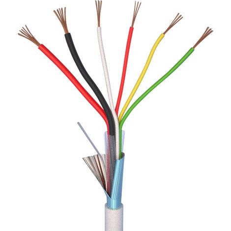 ELAN 70I141 Alarmkabel LiYY 4 x 0.22 mm² + 2 x 0.5 mm² Weiß 10 m
