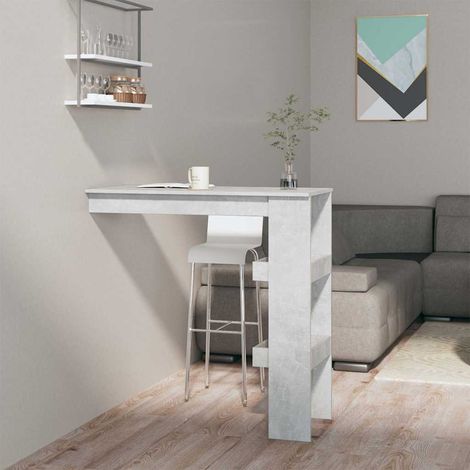 Table de bar murale Table de bar - Mange-Debout Gris Béton 102x45x103,5cm Bois d'ingénierie BV282410 - BonneVie (1/5)