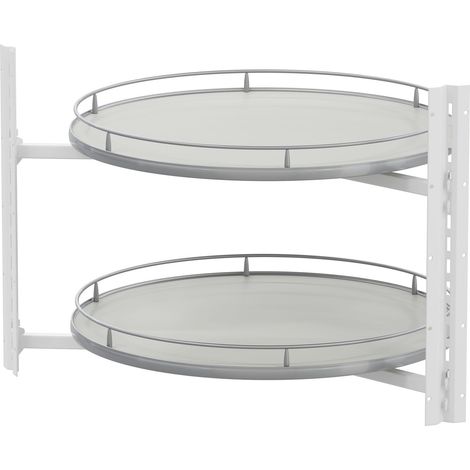 VS COR Wheel Pro Drehteller für Eckschrank Organizer - Rondell Küchenschrank drehbar 4/4-Kreis, KB 900mm, hellgrau/silber