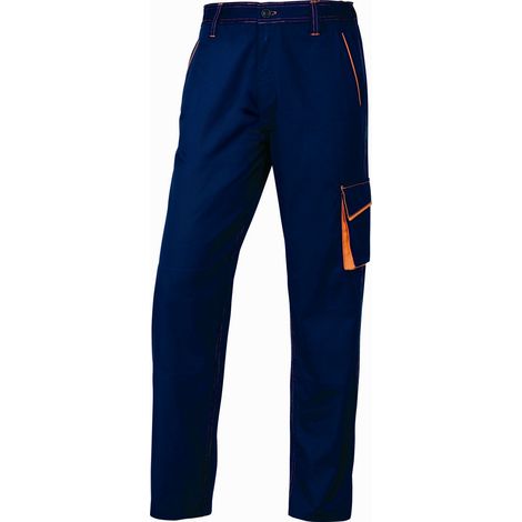 PANTALON DE TRAVAIL DELTA PLUS PANOSTYLE® POLYESTER COTON BLEU MARINE / ORANGE -M6PANBM0   42/44 (L) (1/3)