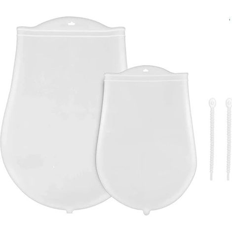 Sac à pétrir en silicone - Sac à pétrir épais et antiadhésif - Sac à pétrir pour salades fraîches - Disponible en deux tailles avec trou de suspension - Lot de 2 (1/5)