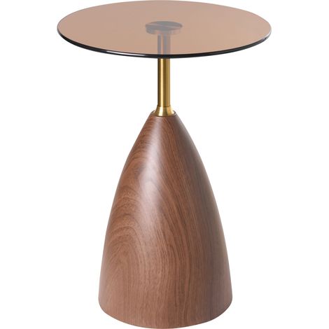Mesa auxiliar redonda de metal mesa de centro pequeña estilo glamuroso marrón Wallis