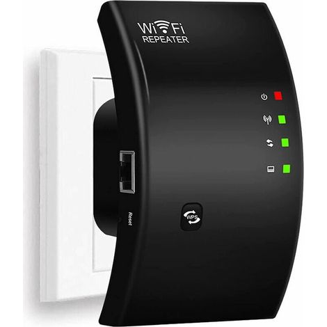 WLAN-Repeater, leistungsstarker WLAN-Verstärker, WLAN-Extender N300, WLAN-Signalverstärker, 1 Ethernet-Anschluss, deckt bis zu 200 m² ab, einfach zu installieren, kompatibel mit allen -Internetboxen (1/4)