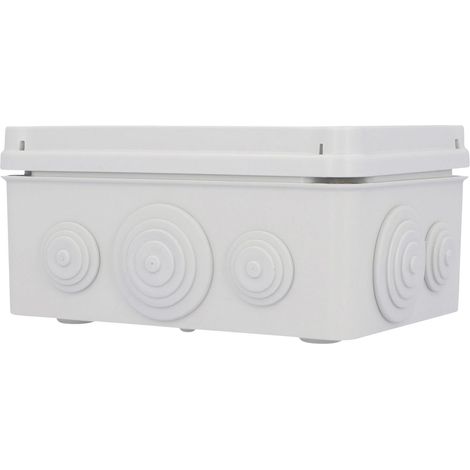 Aufputz- Abzweigdose IP65, mit Schraubdeckel, 162 x 116 x 76 mm, grau Schalterdosen & Abzweigdosen (1/3)