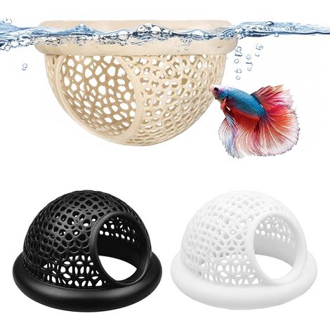 Set di 3 grotte galleggianti per pesci betta - Decorazione per acquario con anello per appenderle (1/5)
