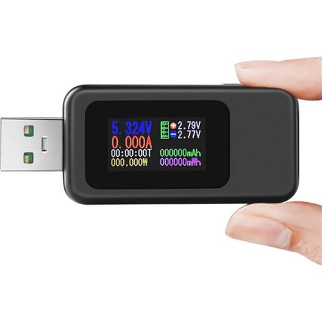 Digital USB Tester with Color Display - USB Voltage Tester - Current Tester - USB Power Tester - Battery Capacity Tester - Supports 65W Fast Charging (1/5)