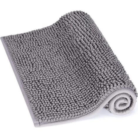 Tapis de Bain Absorbant Antidérapant 60cm x 40cm Tapis de Douche Microfibre de Chenille pour Salle de Bain, (1/4)