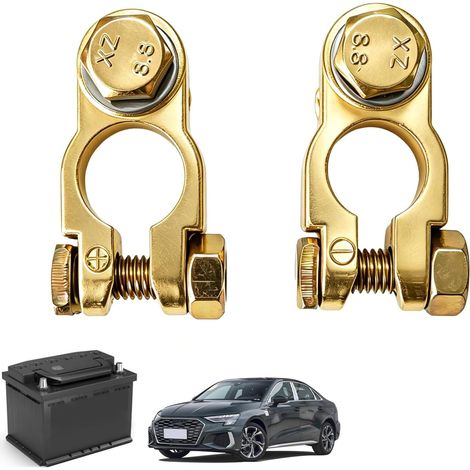 1 Paire de Bornes de Batterie +/- avec Boulons pour Voitures,Bateaux, Camping-Cars et Caravanes - Connecteurs Robustes, Compatibles avec Batteries 12V et 24V, pour Câbles de 35-50 mm² (1/5)