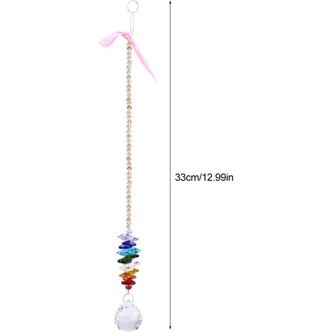 Suspension artisanale en cristal arc-en-ciel, boule décorative pour fenêtre et lustre de Noël (1/5)