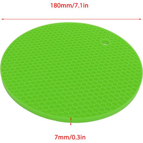Ortviai Tapis de protection en silicone rond – 5 pièces, résistant à la chaleur jusqu’à 230 °C, antidérapant, vert (1/4)