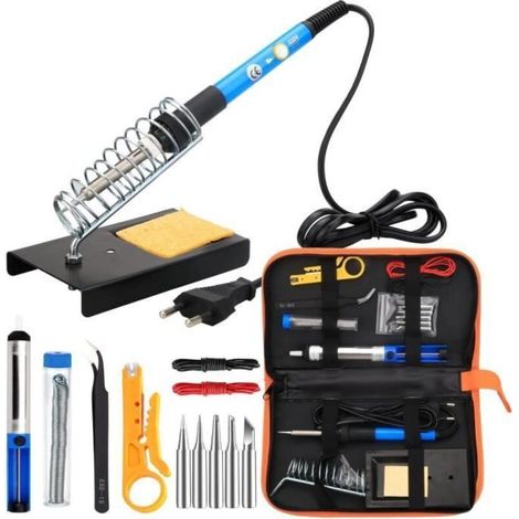 8 en 1 fer a souder kit 60W Station de Soudage Pompe Etain Soudure Electronique température réglable portable FER A SOUDER KIT