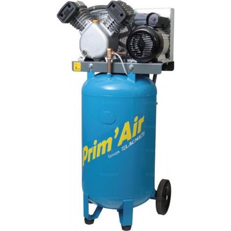 Lacme – Compresseur vertical 3CV monophasé 21 m3/h 100L – Pression 10 bar – Débit d’air 14.8 m3/h – Moteur en fonte durable (1/2)