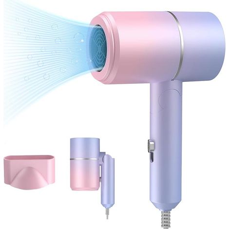 Petit sèche-cheveux pliable avec fonction air chaud et air froid, sèche-cheveux ionique