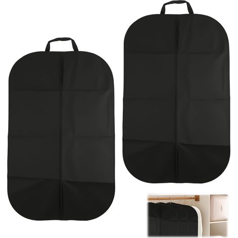Set of 2 washable, dustproof storage bags for suits, coats, and other garments – Lightweight Oxford fabric, 60 x 100 cm, black (1/5)