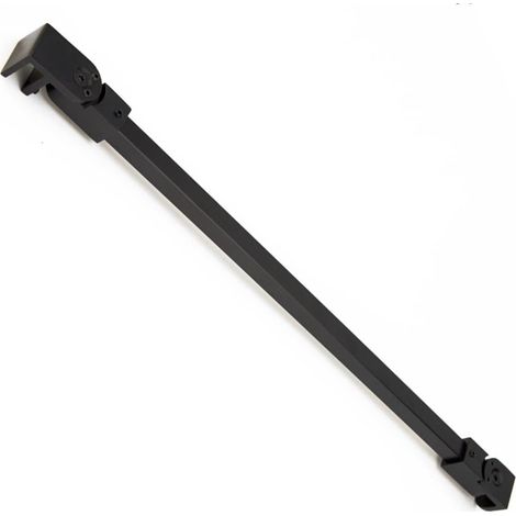 Bras de support mural en acier inoxydable pour verre de douche fixe sans cadre noir mat pour verre de 6 mm à 10 mm (1/5)