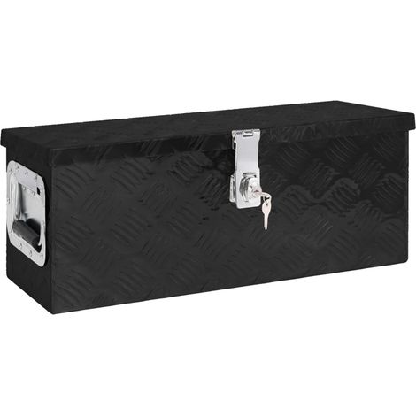 vidaXL Contenitore Portaoggetti Nero 60x23,5x23 cm in Alluminio