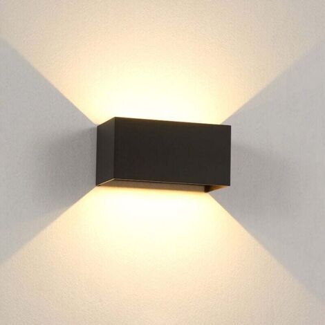 LED Wall Light Indoor Outdoor Motion Sensor Warm White 3000K 24W Black Modern (1/4)
