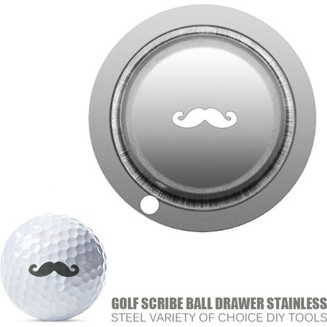 Grande barbe Marqueur de ligne de golf en acier inoxydable, outil de marquage, stylo marqueur de motif à faire soi-même (1/5)