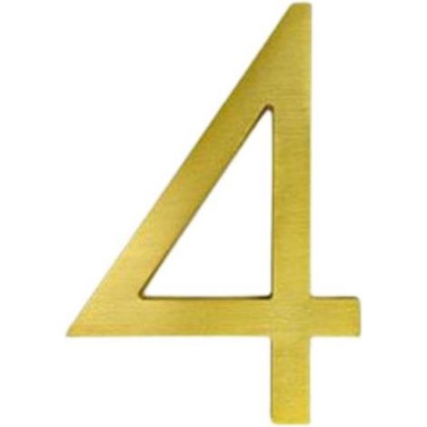 Número de casa de metal color dorado，12,7 cm，Número 4，Letrero de número de casa，Número de casa flotante，Número de casa de metal，Número de casa 3D (1/5)