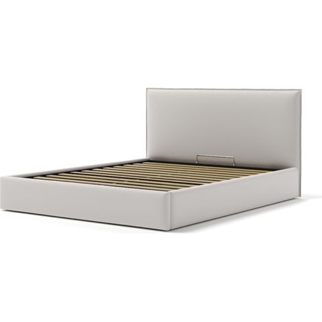 letto matrimoniale contenitore "zoom" in ecopelle bianco 160x190 cm