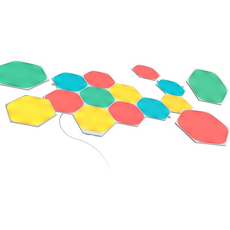 Nanoleaf Shapes Hexagon Starter Kit, 15 Smart Light Panels LED RGBW - Modular Wi-Fi Colour Changing Wall Lights, Works with Alexa Google Assistant Apple Homekit, for Room Decor & Gaming (1/5)