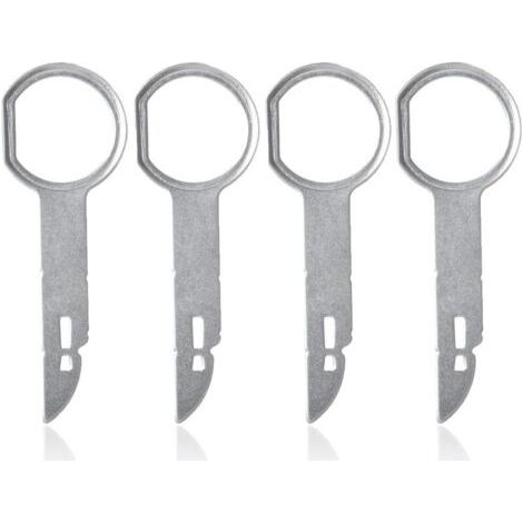 4 Pièces Autoradio Adaptateur Demontage Cle Outils de DéMontage de Garnitures Universel Autoradio Adaptateur Demontage Outils de Démontage Autoradio pour DVD Navigation Autoradio Avec (1/4)
