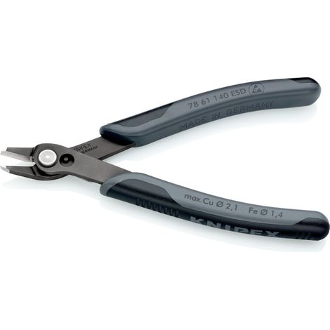 KNIPEX 78 61 140 ESD Electronic Super Knips® XL ESD con manici multicomponente brunita 140 mm