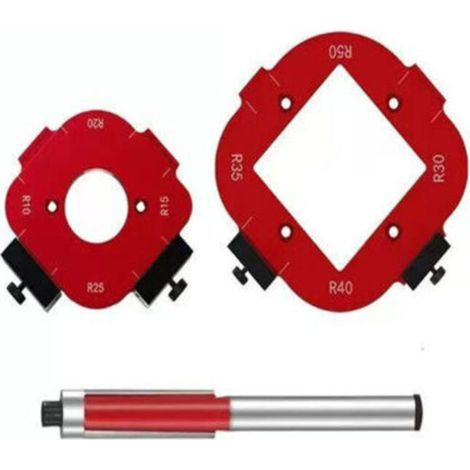 Ensemble de 2 gabarits de défonceuse pour le travail du bois, gabarit de défonceuse circulaire, outil de coupe auxiliaire pour R10 R15 R20 R25 R30 R35 R40 R50 (1/5)