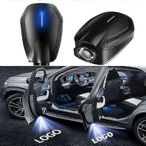 Éclairage d'accueil LED rechargeable pour portières de voiture, projecteur laser sans fil pour logo, lampe d'ombre fantôme personnalisée, compatible avec les logos pour véhicules. Éclairage pour véhic (1/4)