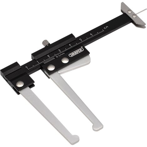Draper Brake Disc Caliper with Tread Depth Gauge – 0-60mm Precision Brake Disc Measurement Tool