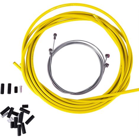 Kit de câbles et gaines pour freins et dérailleurs vélo - Accessoires cyclisme (jaune)