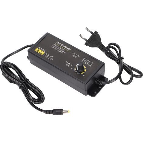 Adaptateur secteur à tension et vitesse réglables 3-24 V 4 A 90 W avec affichage numérique LED et prise 100-240 V EU (1/5)