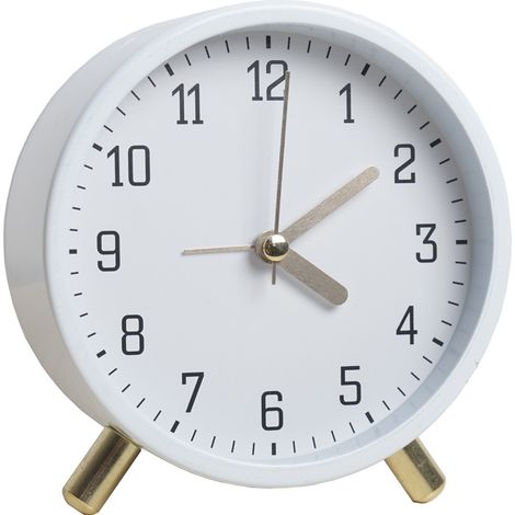 Analoger Wecker, geräuschloser Wecker ohne Ticken mit Licht, batteriebetrieben, klassischer, schlichter runder Wecker für den Nachttisch (1/5)