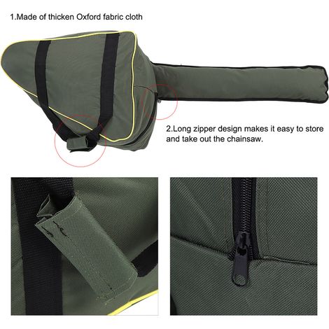 Sac de rangement portable en tissu Oxford pour tronçonneuse, étui de transport pour tondeuse à gazon, boîte de protection (vert) (1/5)
