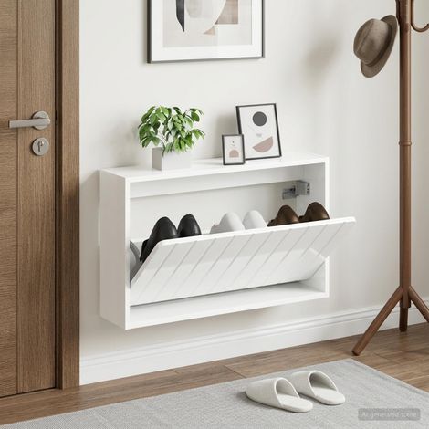 vidaXL Wall-Mounted Shoe Cabinet ZWOLLE 71 x 17 x 43 cm (1/5)