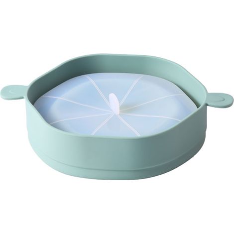 Seau à popcorn en silicone avec poignée, pliable, grande capacité, résistant à la chaleur, pour micro-ondes, vert (1/5)