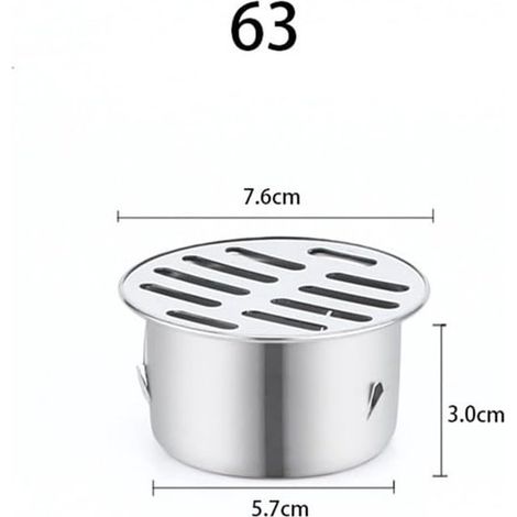 Desagüe de sifón redondo, independiente, de acero inoxidable, apto para balcones, terrazas, azoteas, patios y jardines (diámetro 200 mm) (1/5)