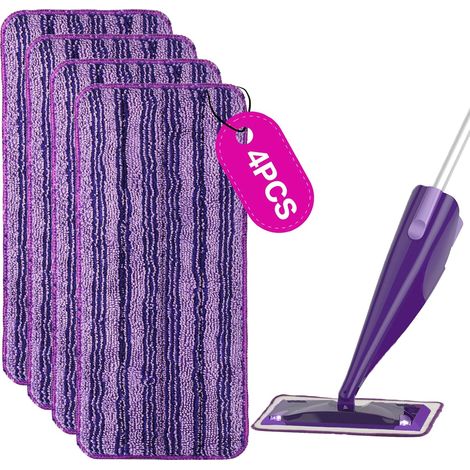4 wiederverwendbare Tücher für Swiffer WetJet, Ersatz-Mikrofaser-Wischmopptücher für Swiffer WetJet Sprühmopp, Mikrofasertuch, Reinigungspads für trockene oder nasse Böden