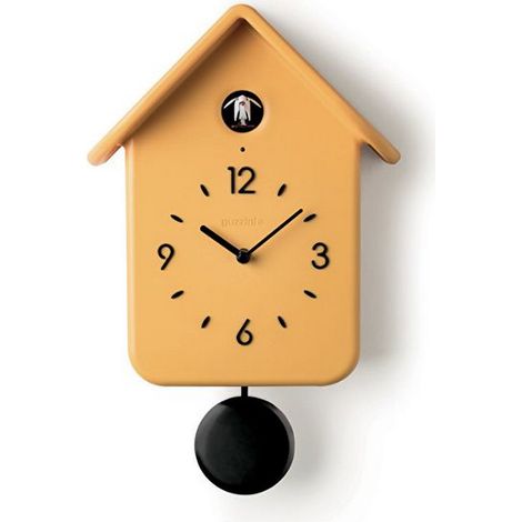 Reloj de cuco moderno Guzzini amarillo 24 8 x 12 x 39 cm