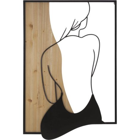 Décoration Murale Encadrée "Beauty" 90cm Noir & Naturel (1/5)