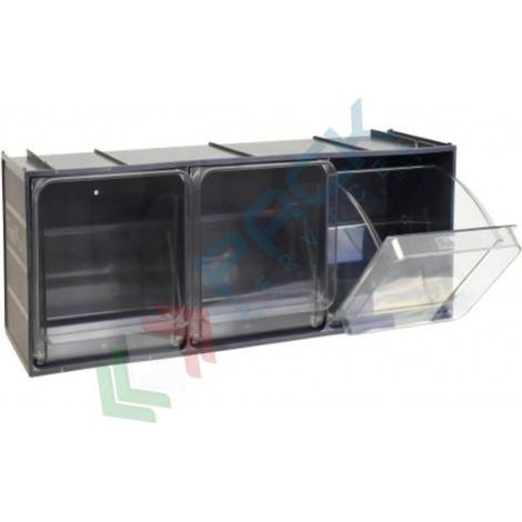 Cassettiera Crystal Box C 3 in plastica trasparente, dimensioni 600x200x215 mm, Mobilplastic (1/2)