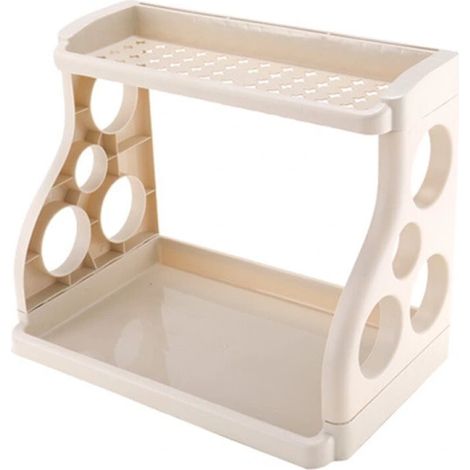 Scaffale multifunzionale da cucina, scaffale angolare, scolapiatti, porta spezie in plastica perforata a doppio strato (1/5)