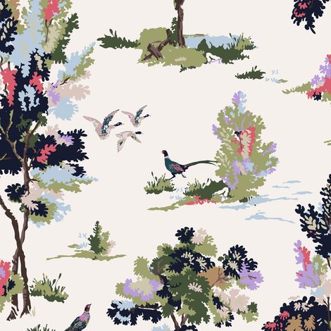 Joules Vliestapete Woodland Scene Dawn Grey 10mx52cm