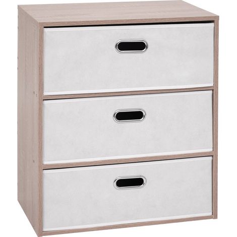 Cassettiera dress up a 3 cassetti, legno chiaro - 5five