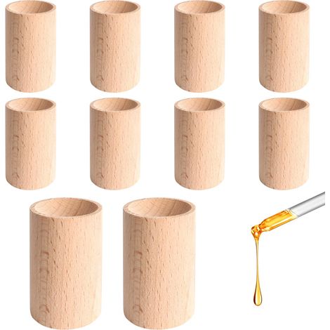 Lot de 10 Mini Diffuseur Huiles Essentielles Bois, Diffuseurs en Bois pour Huiles Essentielles, Diffuseur Huile Essentielle pour Bureau Chambre Voiture (1/5)
