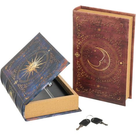 Set de 2 boites livres coffre-fort Soleil et Lune