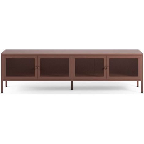 Mueble televisión modelo Felix 4 puertas acabado metal burdeos, 160cm(ancho) 50cm(alto) 35cm (largo) (1/5)