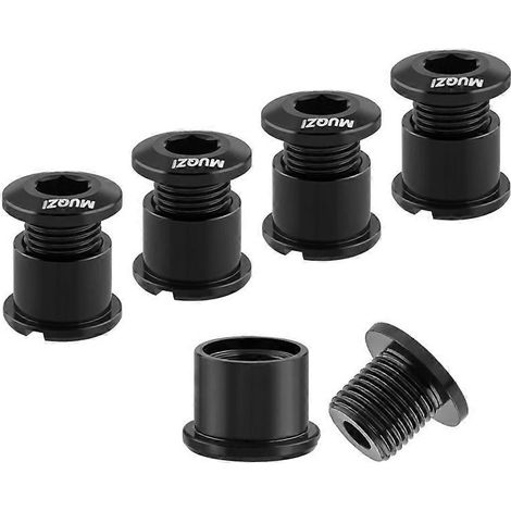 MUQZI Kit de 5 vis de plateau 8,5 mm pour double plateau, pour vélos de route et VTT, noir (1/5)