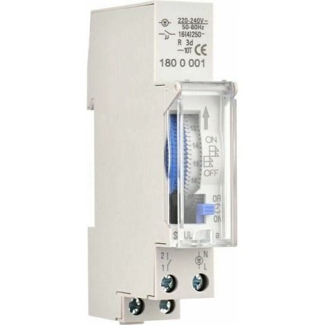 Mechanical 24-hour timer, 15-minute timer, rail mounting, built-in battery, SUL180a AC220-240V (1/4)
